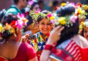 People welcome spring celebrating Pahela Falgun