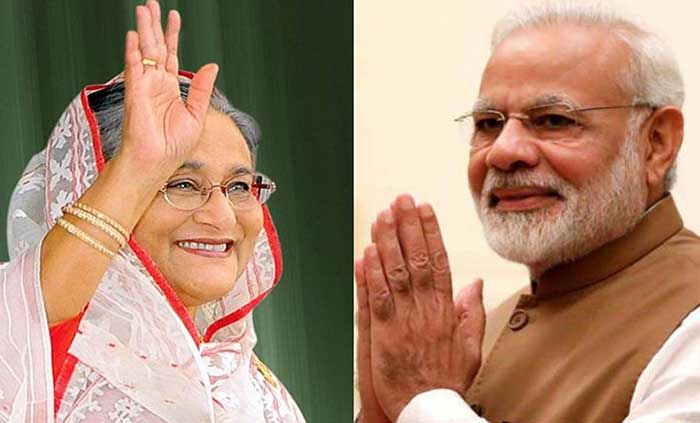 Modi greets Hasina
