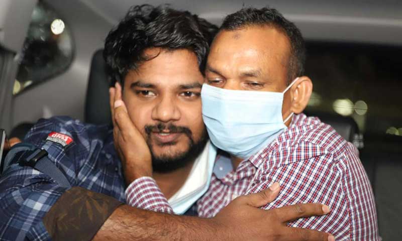 Rayhan Kabir returns home from Malaysia
